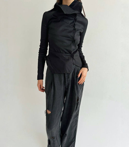 Y2K ramie black avant garde deconstructed jacket