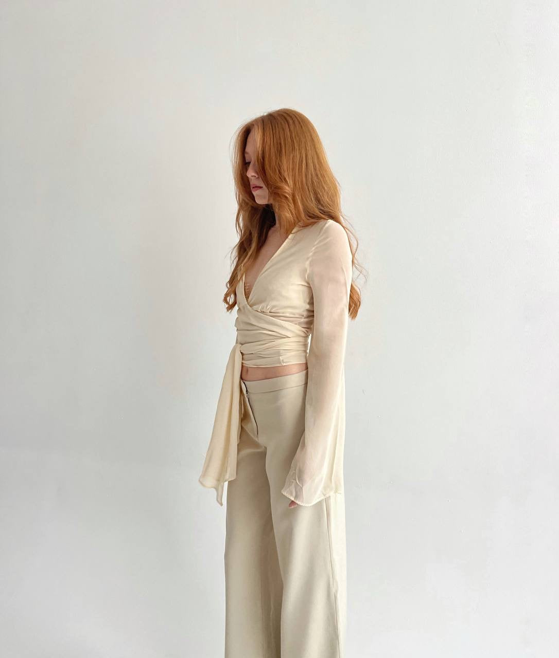 Vintage Plein Sud viscose wrap blouse