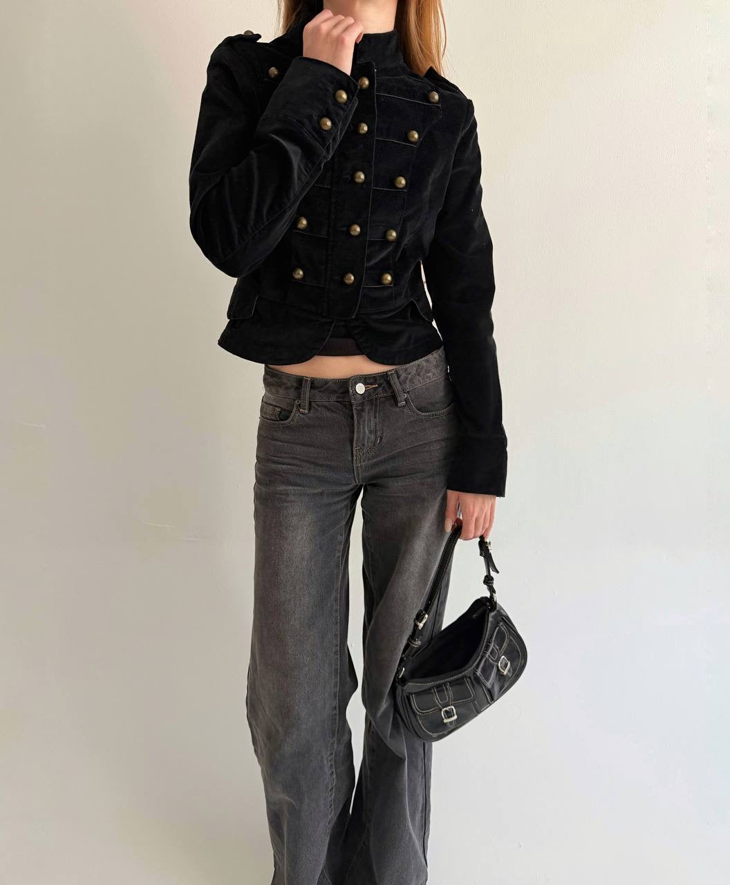 Vintage velvet cotton napoleon style jacket