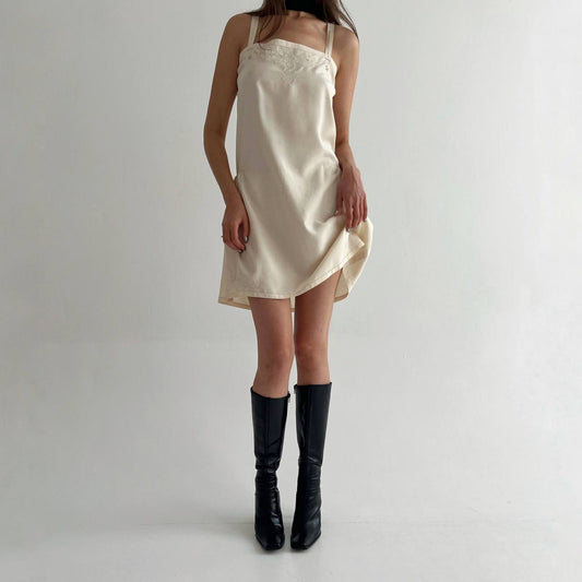 1920s antique pure silk slip dress