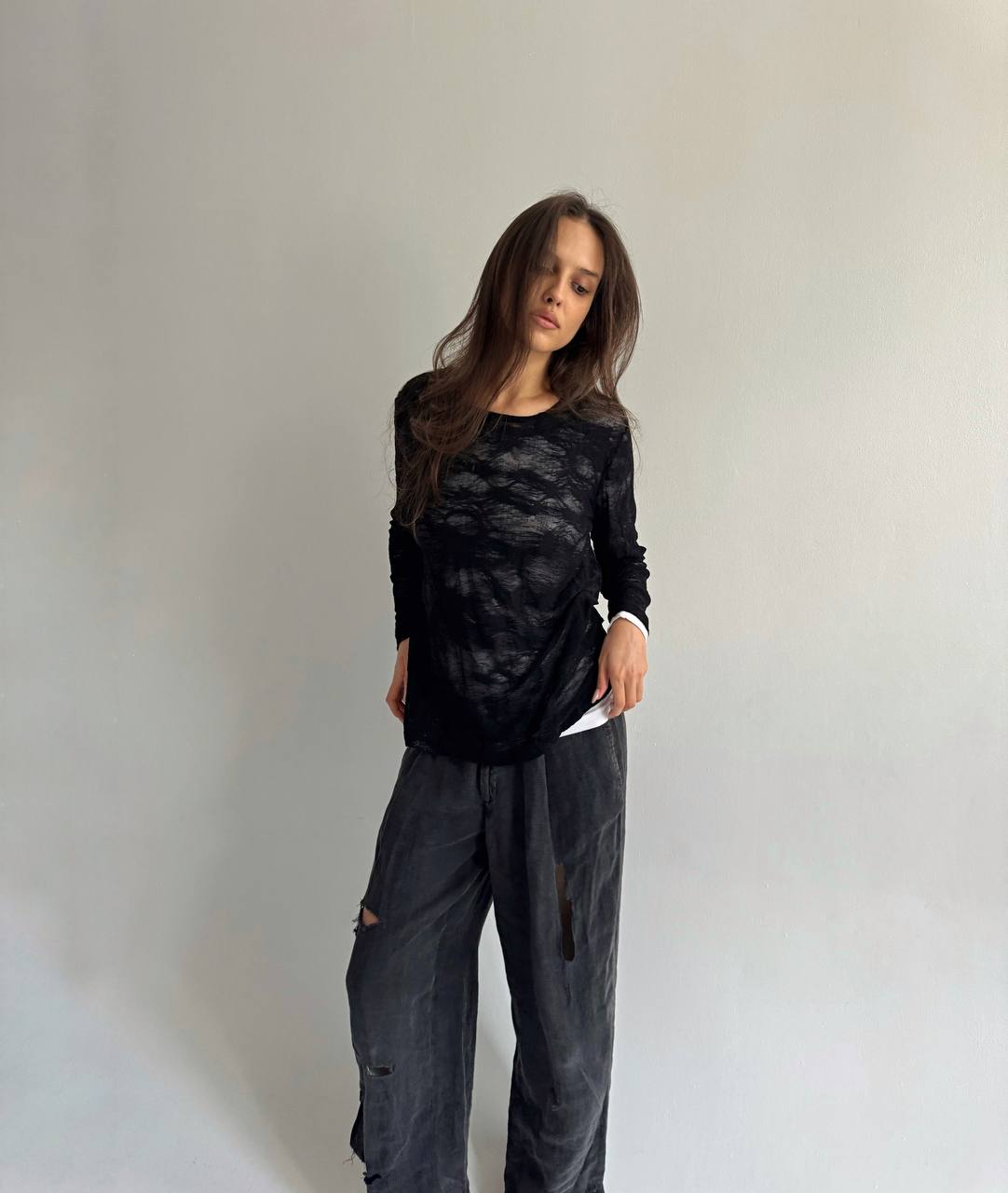 Vintage mesh avant garde blouse