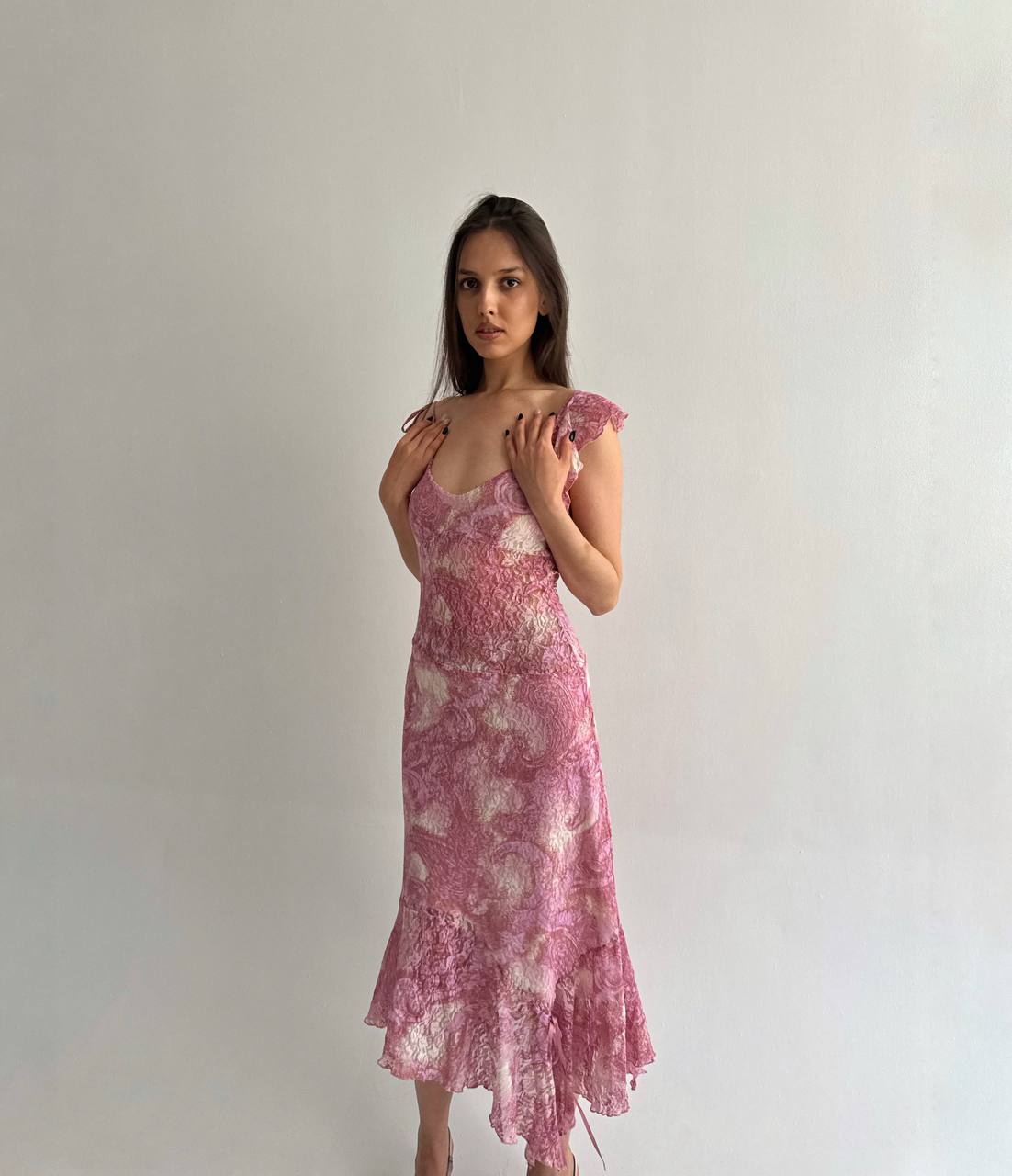 Vintage pink lace dress