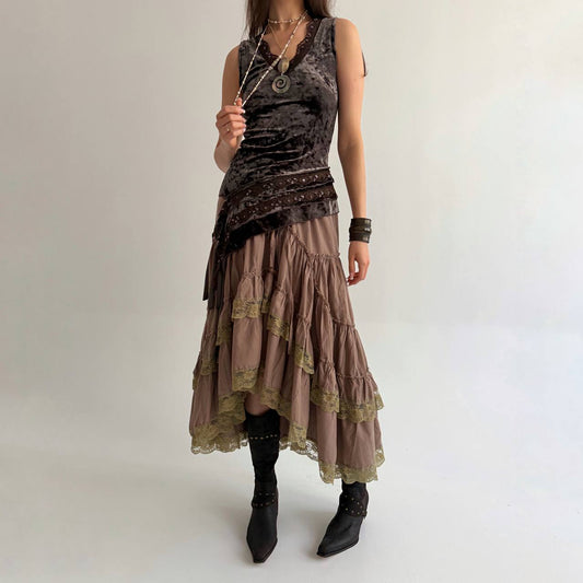Vintage asymmetrical fairycore skirt