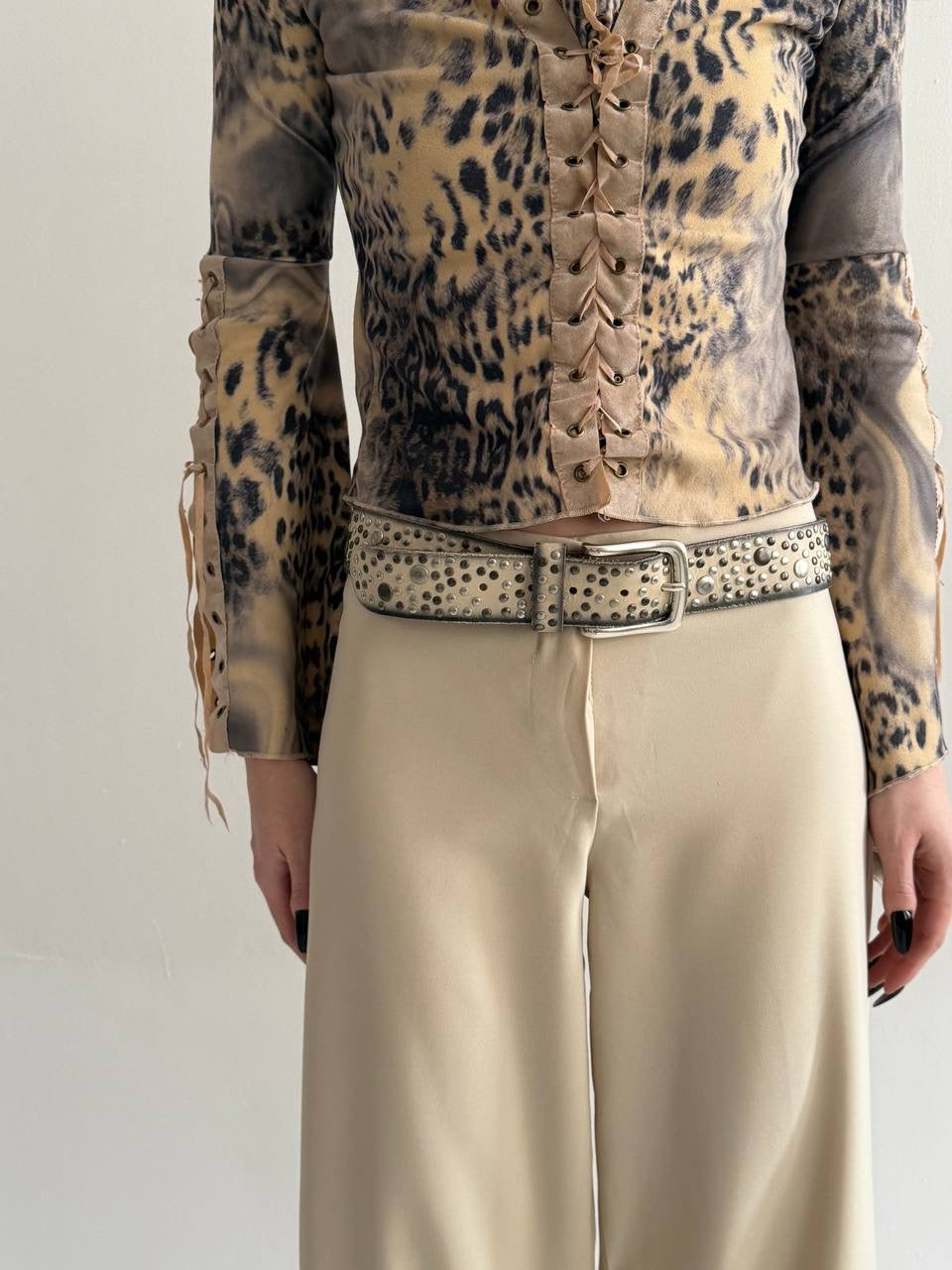 Vintage genuine leather washed belt