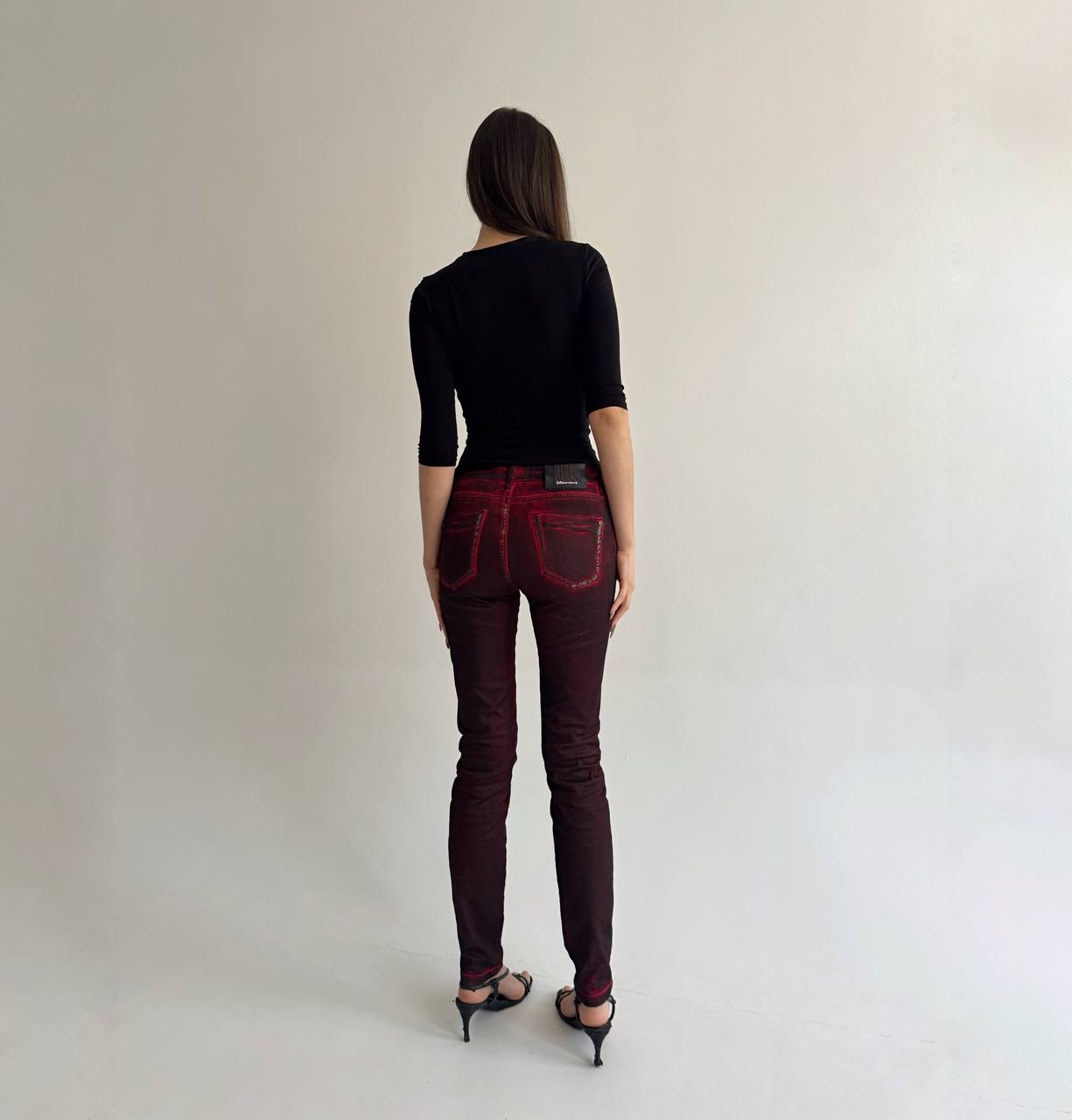 Vintage Plein Sud red washed skinny jeans