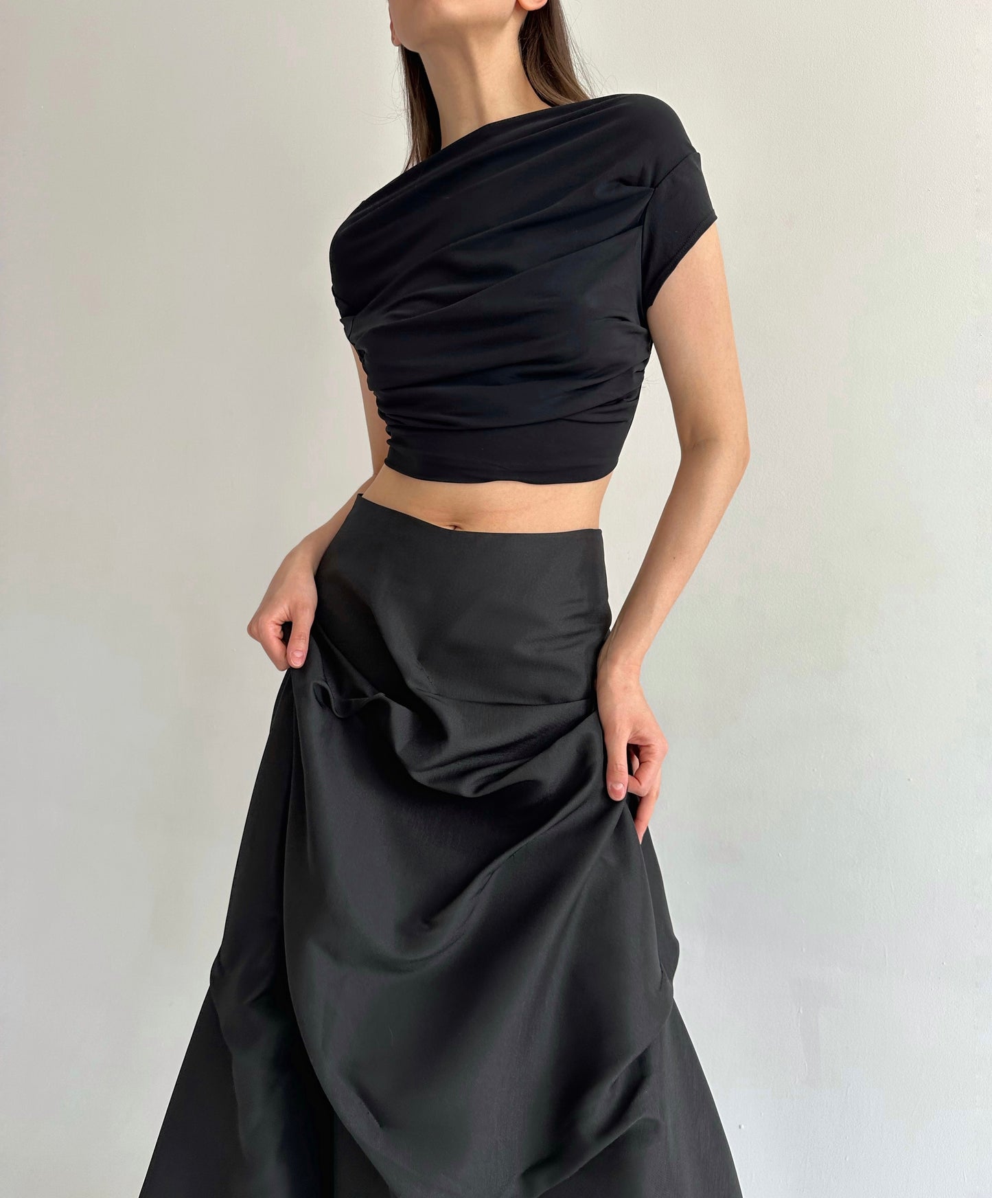 Vintage Plein Sud viscose pleated top with open back
