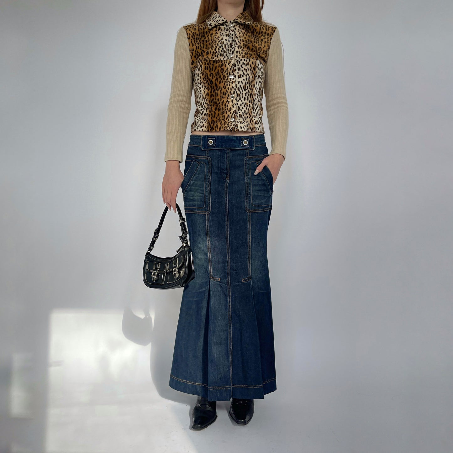 Just Cavalli denim maxi skirt