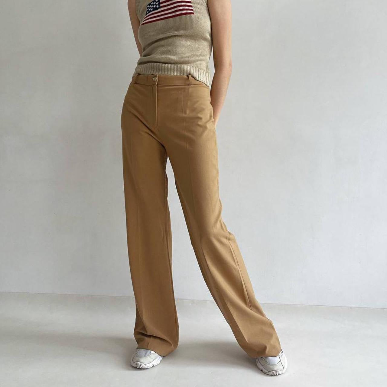 Vintage camel long creased pants