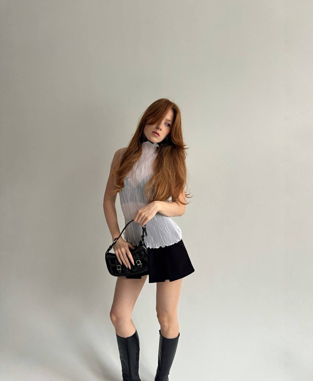 Vintage semi pleated blouse