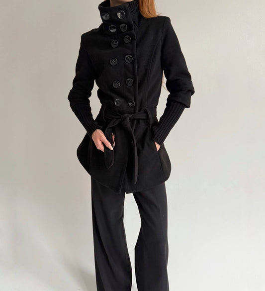Vintage viscose blend coat with belt