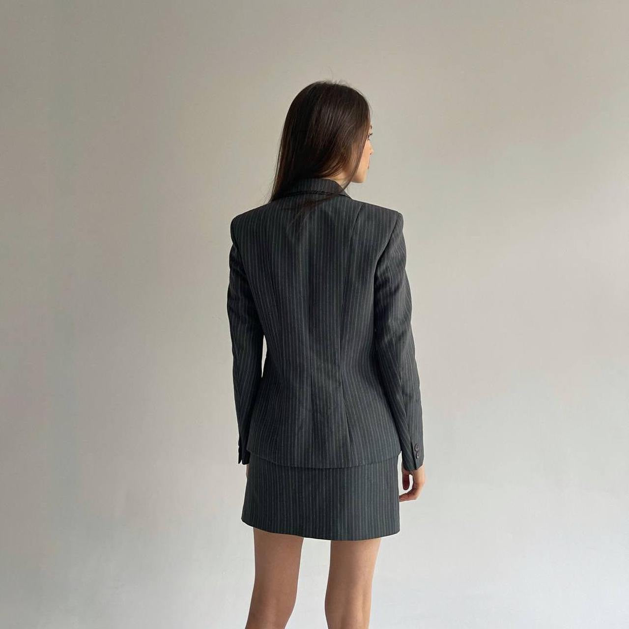 Vintage Blumarine grey striped 2 piece suit