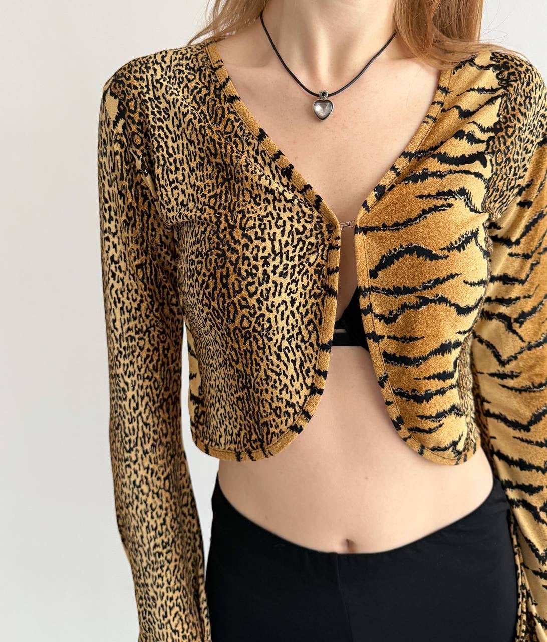 Vintage leopard cropped cardigan