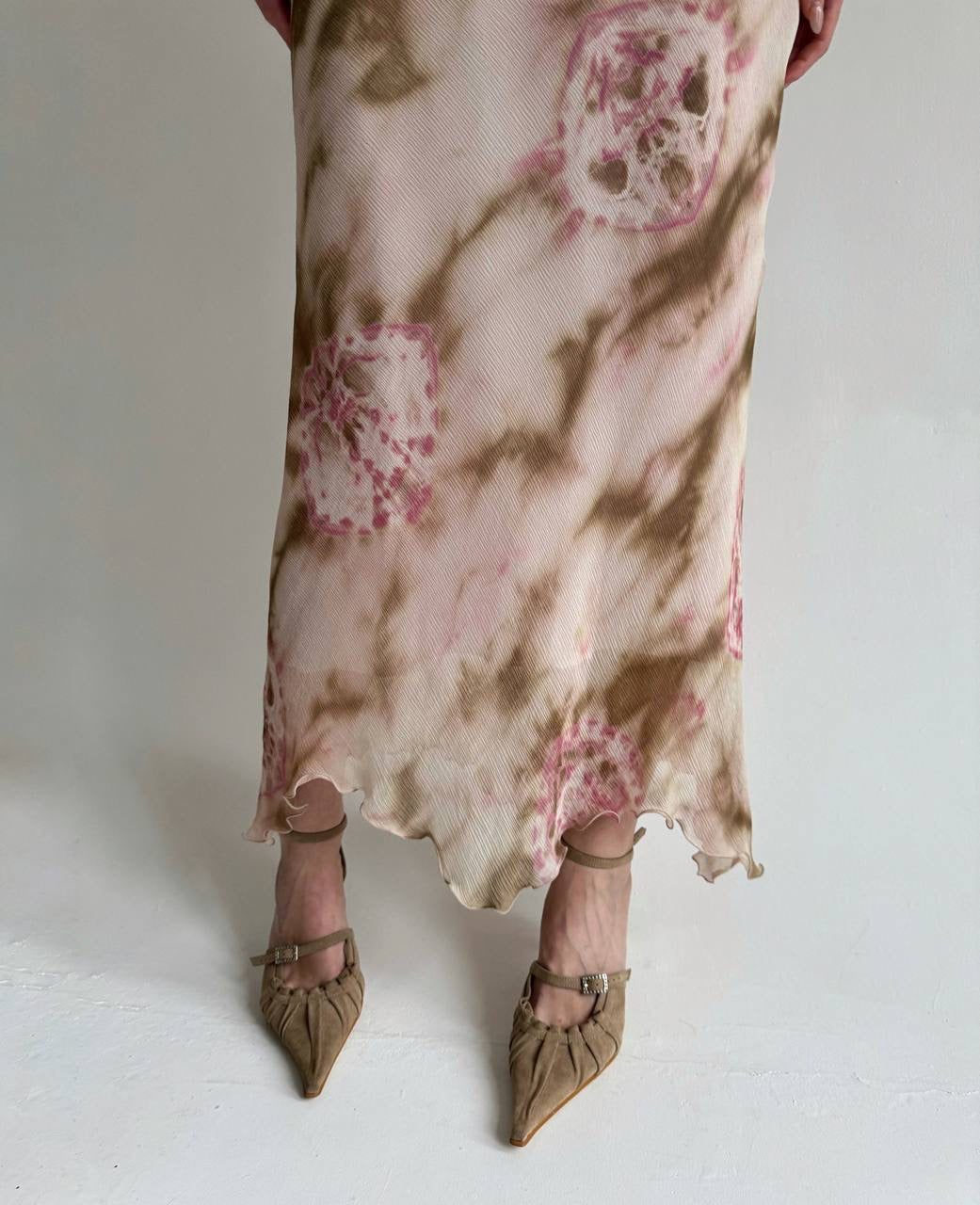 Vintage 55% viscose tie dye printed 2 piece suit