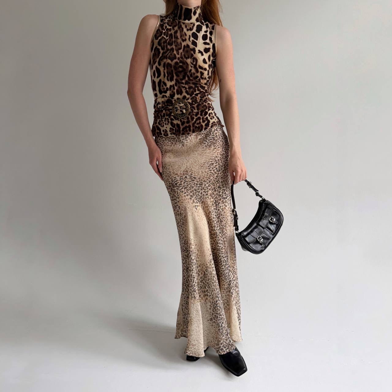 Vintage printed long sophisticated skirt