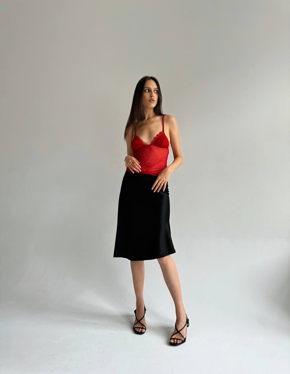 La Perla satin viscose midi skirt