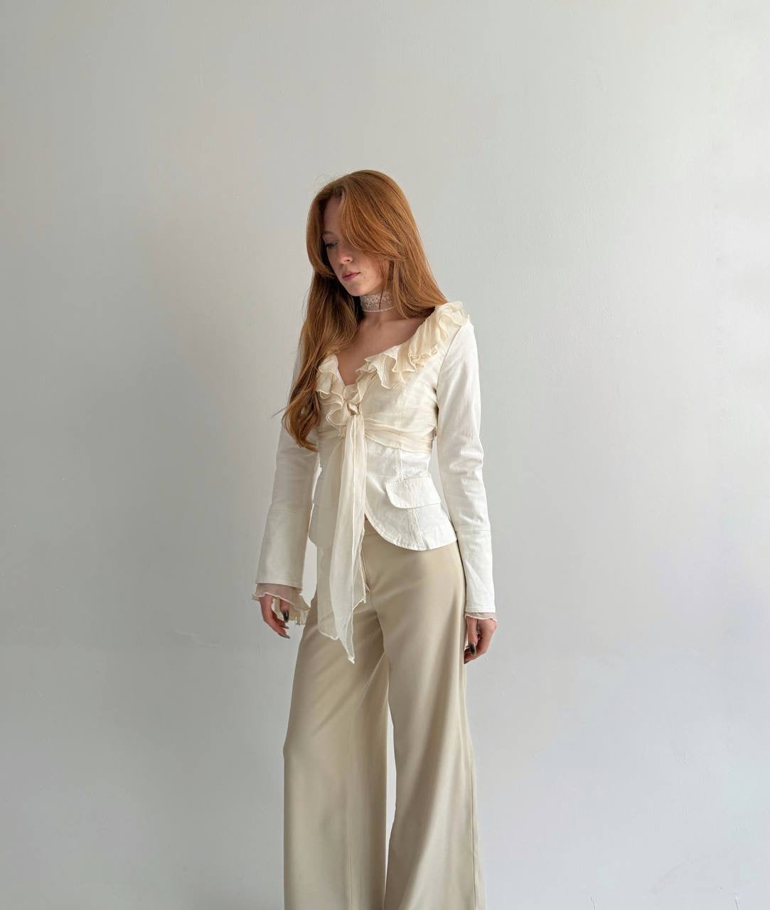 Y2K 97% cotton cream blazer