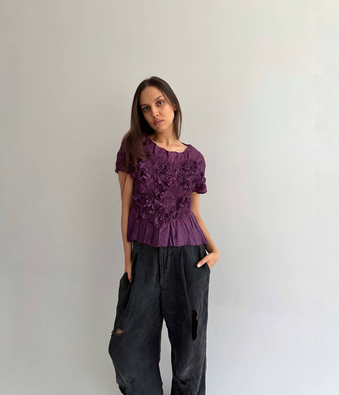 Vintage pleated blouse