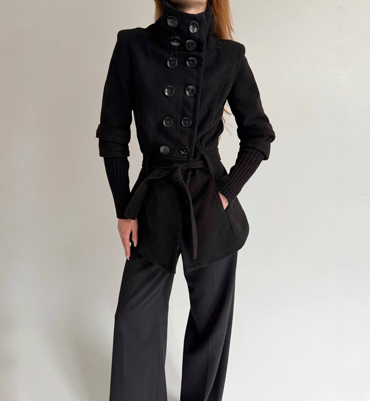 Vintage viscose blend coat with belt