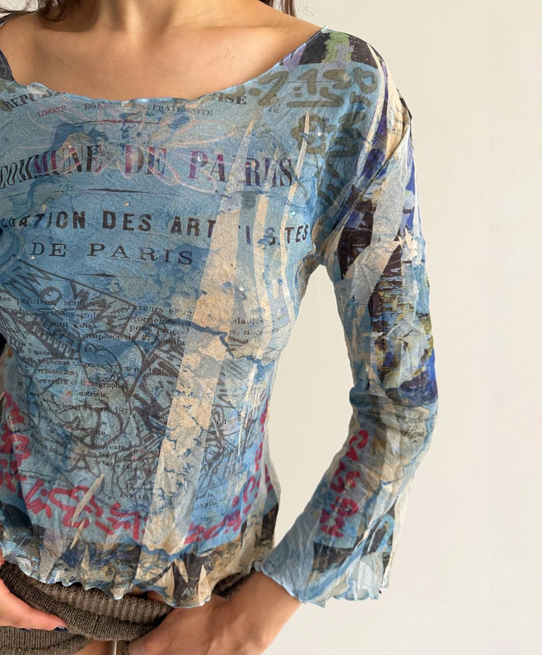 Vintage mesh French blouse