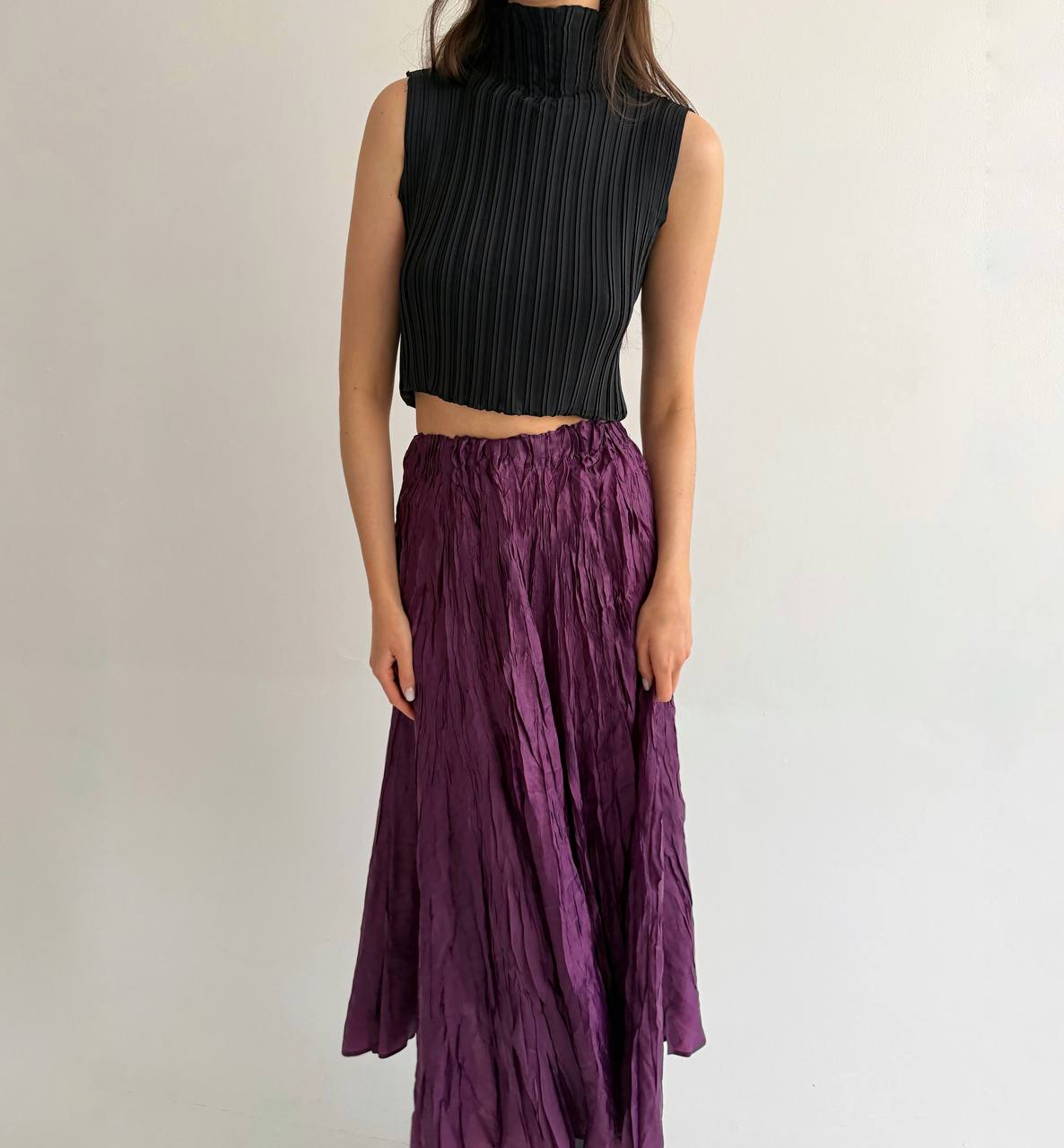 Vintage purple pleated skirt
