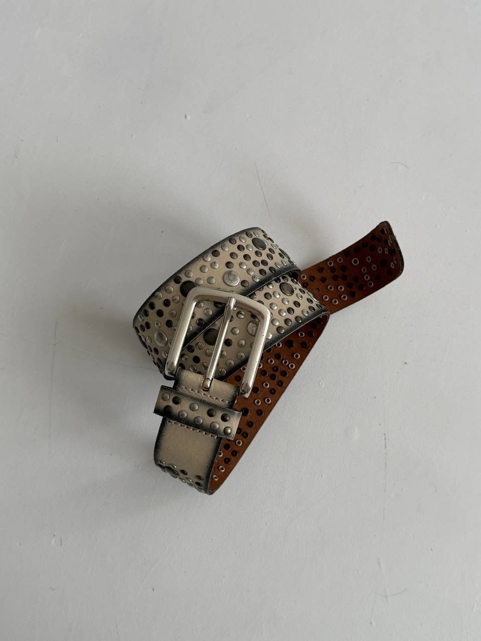 Vintage genuine leather washed belt