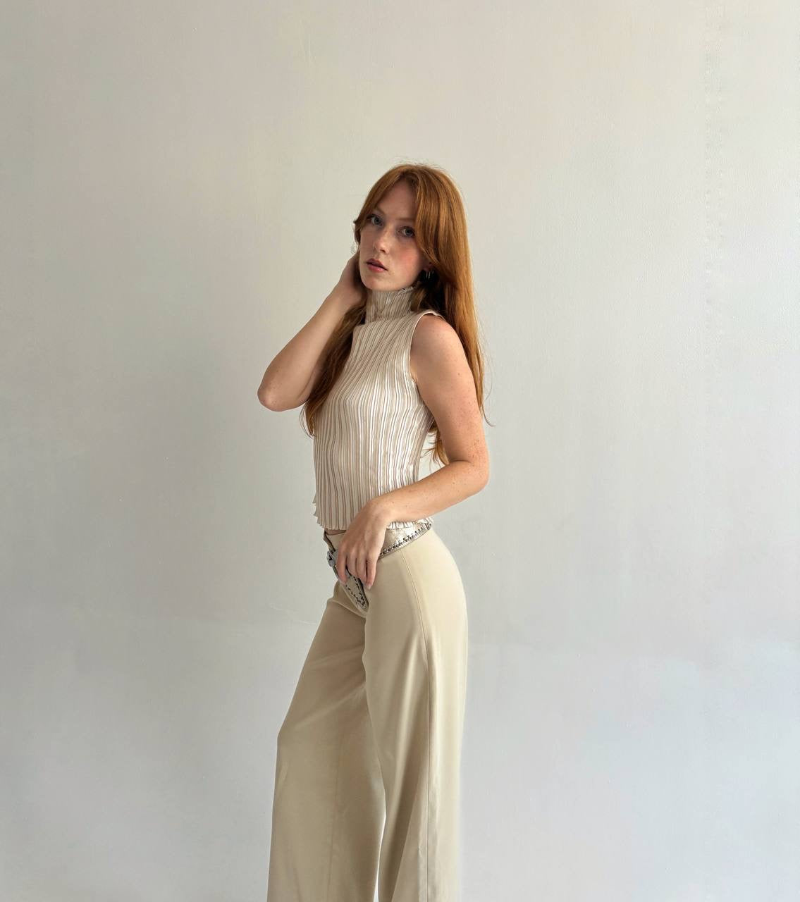 Vintage pleated avant garde top