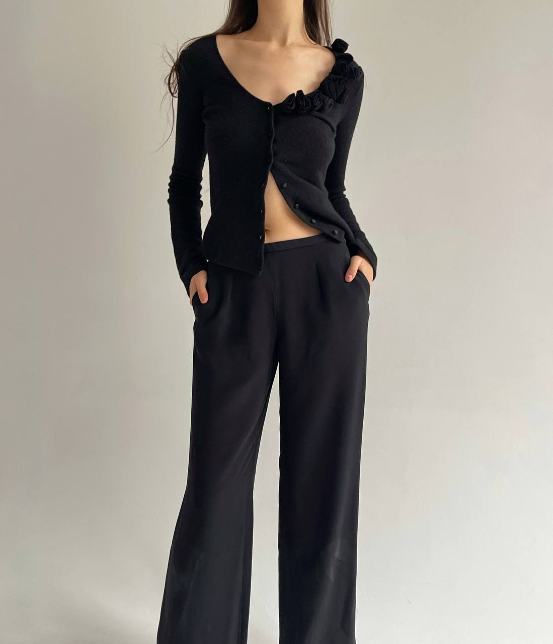 Vintage Armani acetate black pants