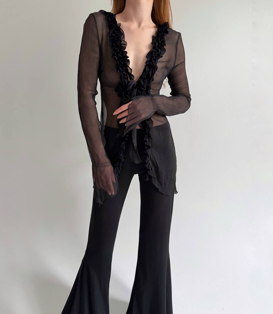 Vintage 100% pure silk long blouse
