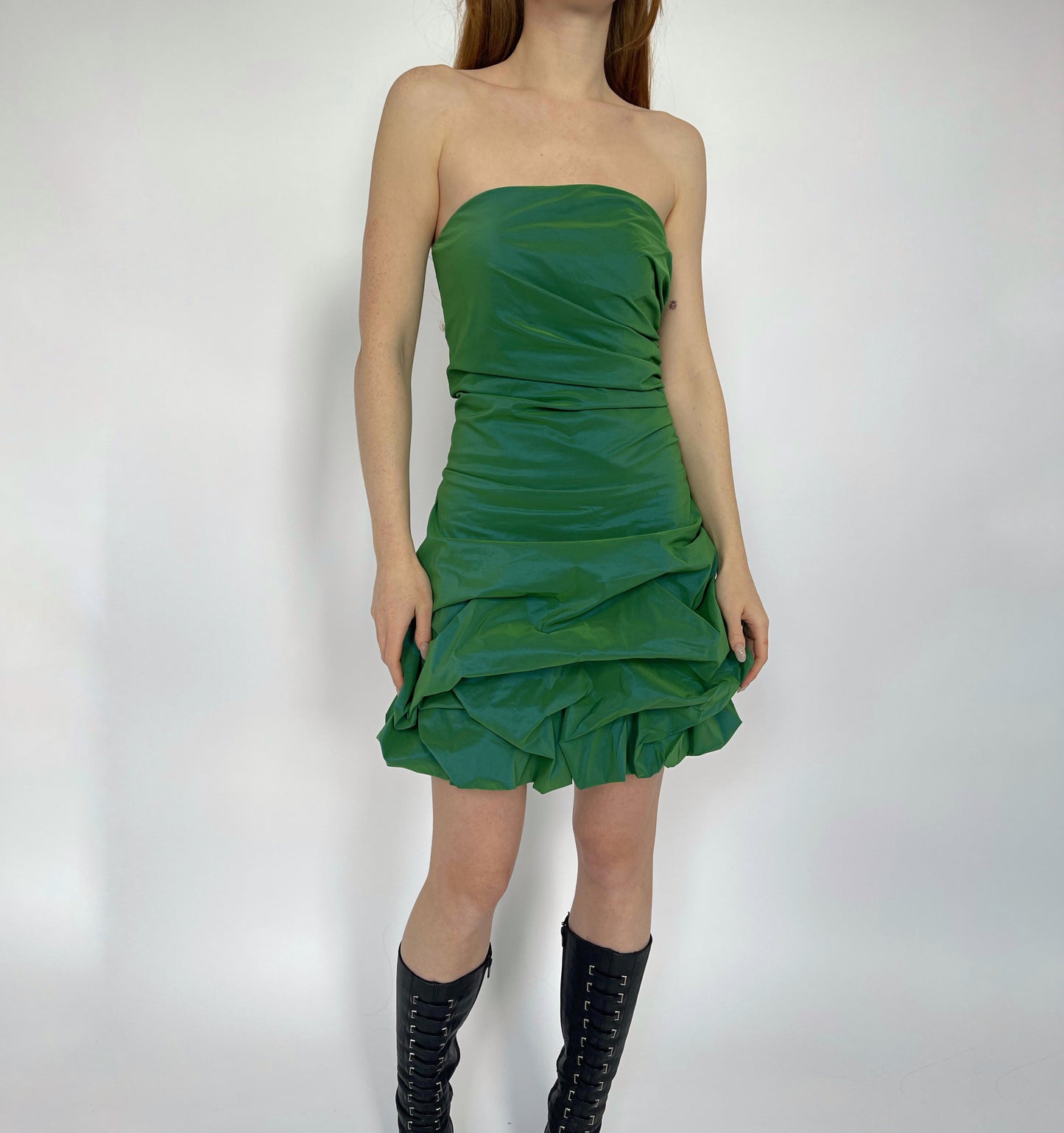 Vintage iridescent green mini dress