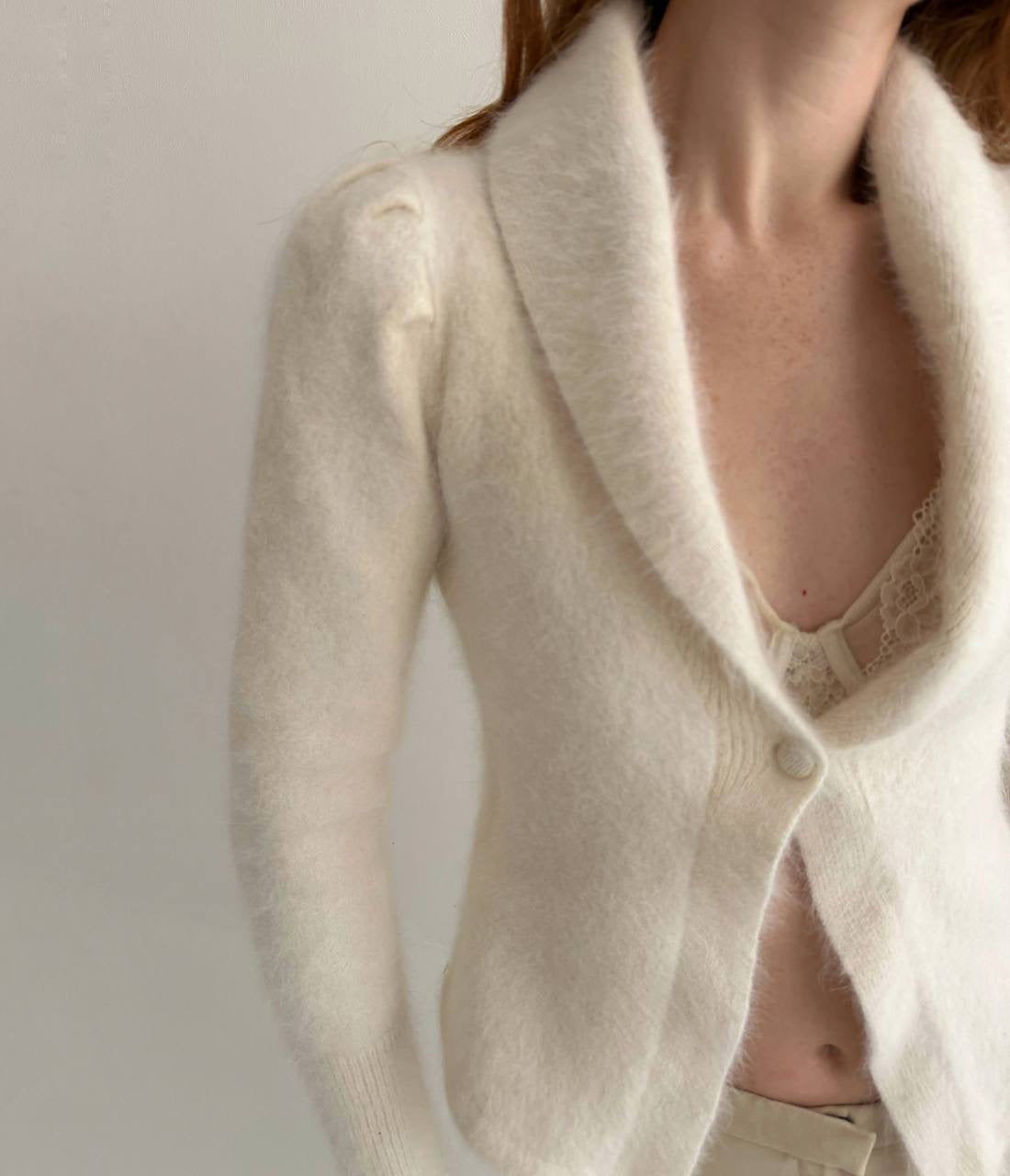 Vintage 70% angora fluffy cardigan