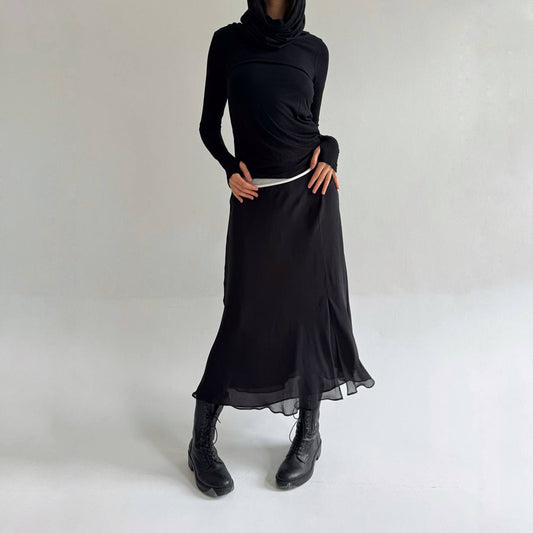 La Perla pure silk black skirt