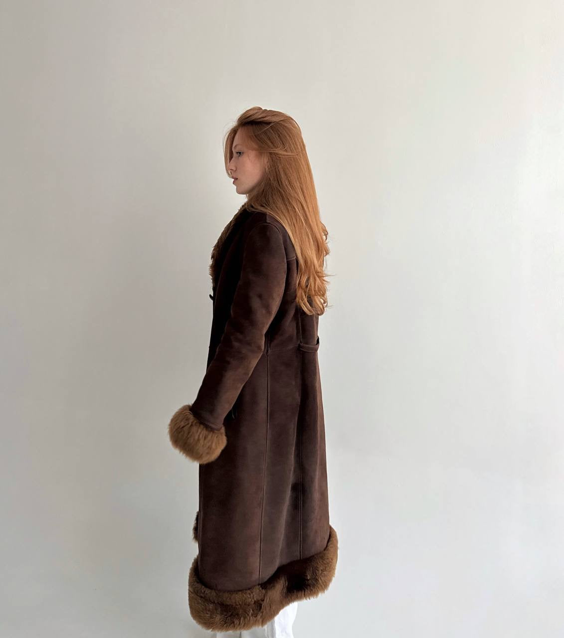 Vintage genuine leather sheepskin coat