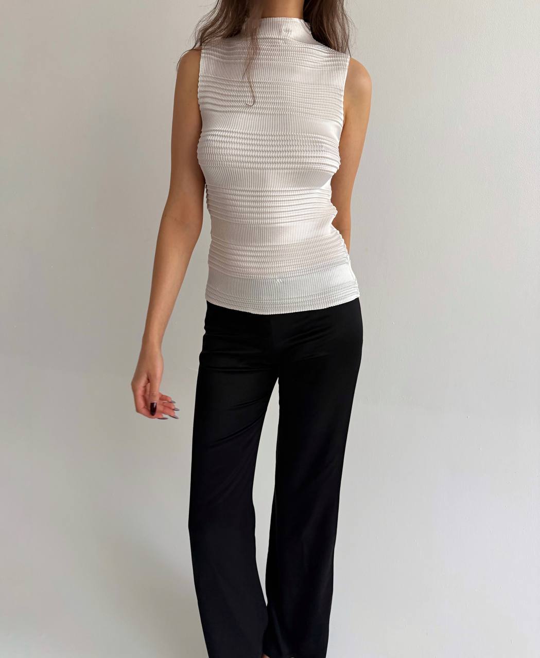 Vintage pleated satin top