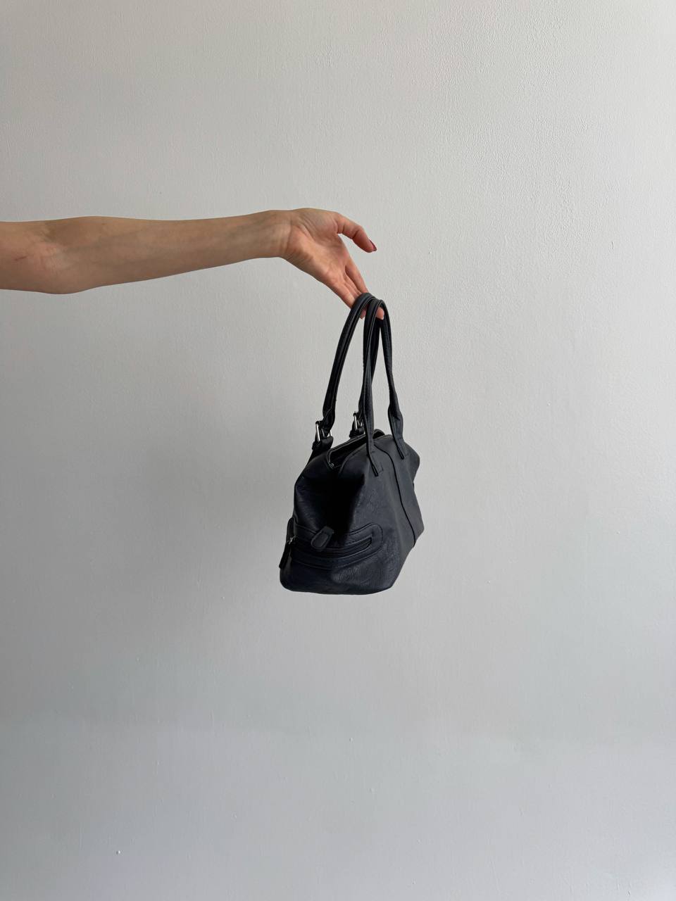 Vintage faux leather black bag