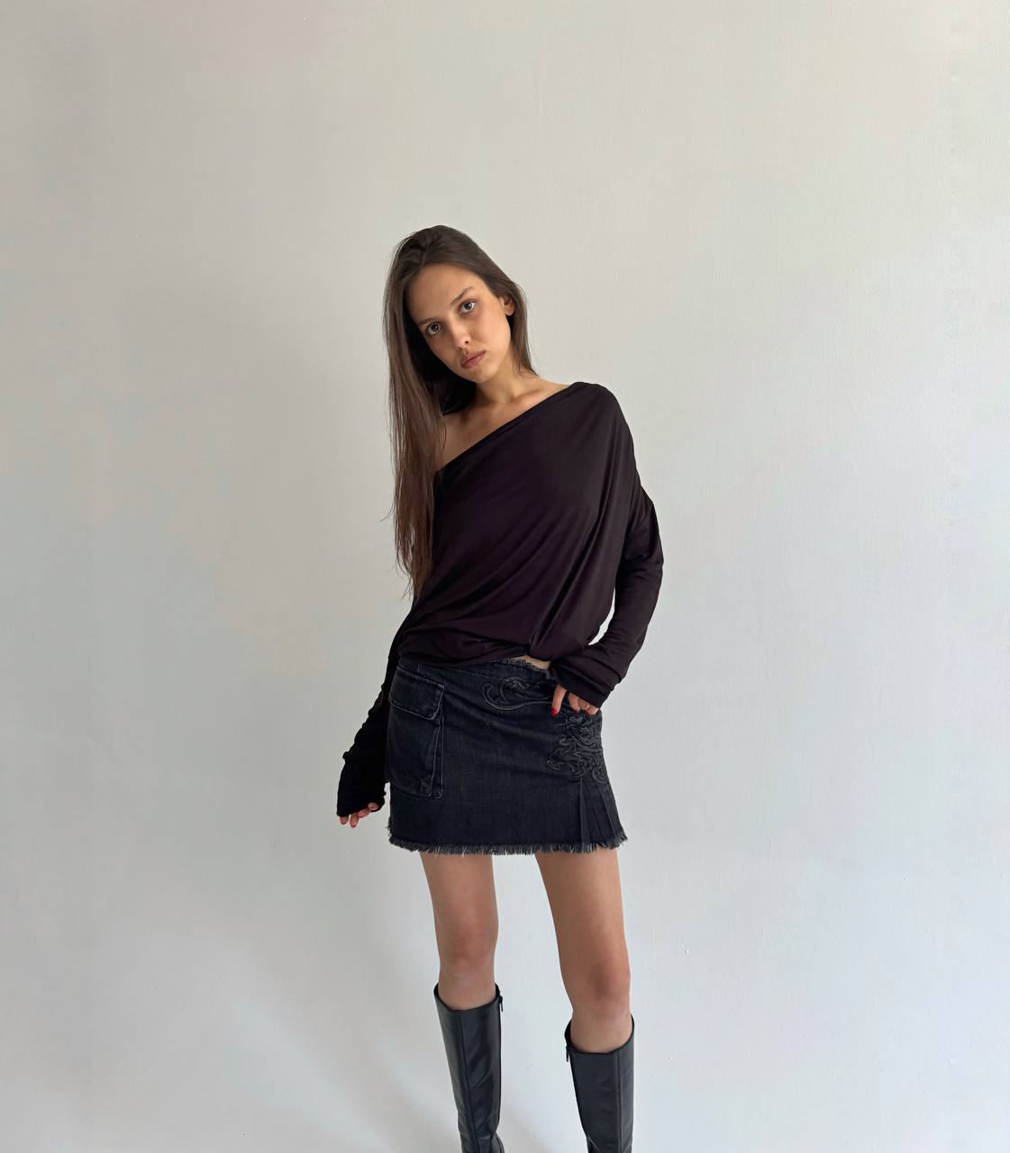 Vintage viscose draped blouse