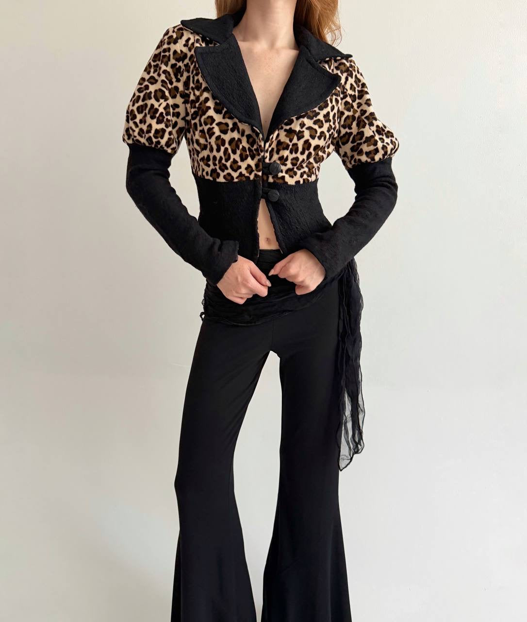 Vintage leopard printed blazer