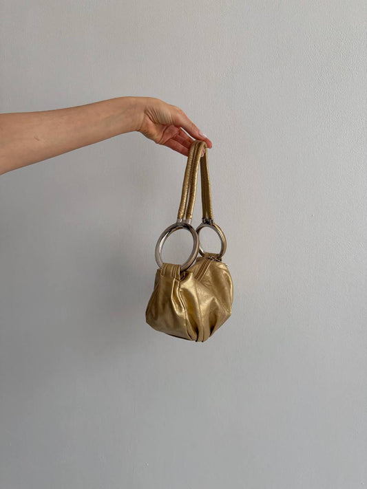 Vintage gold baguette bag