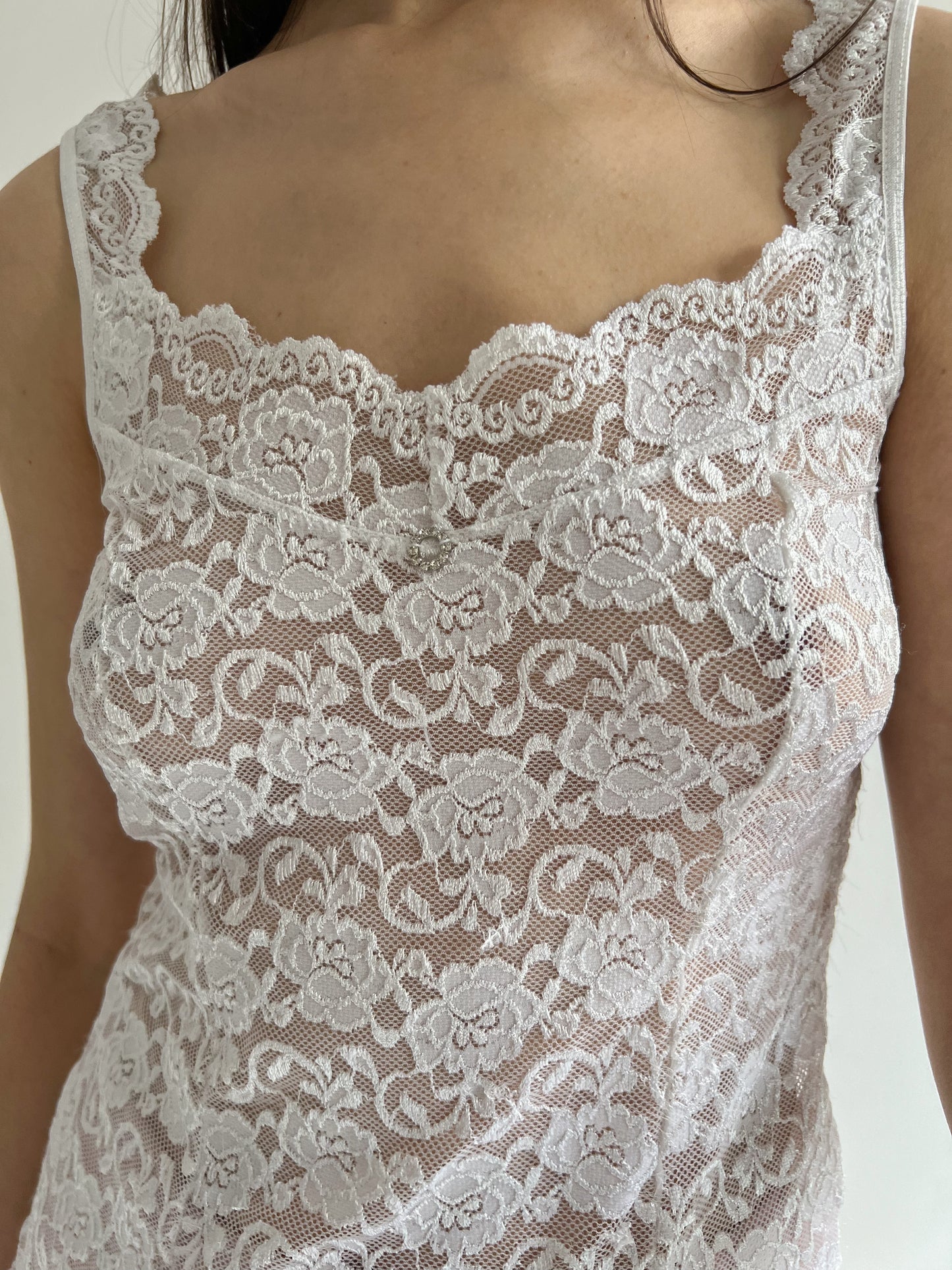 Vintage white lace cami top