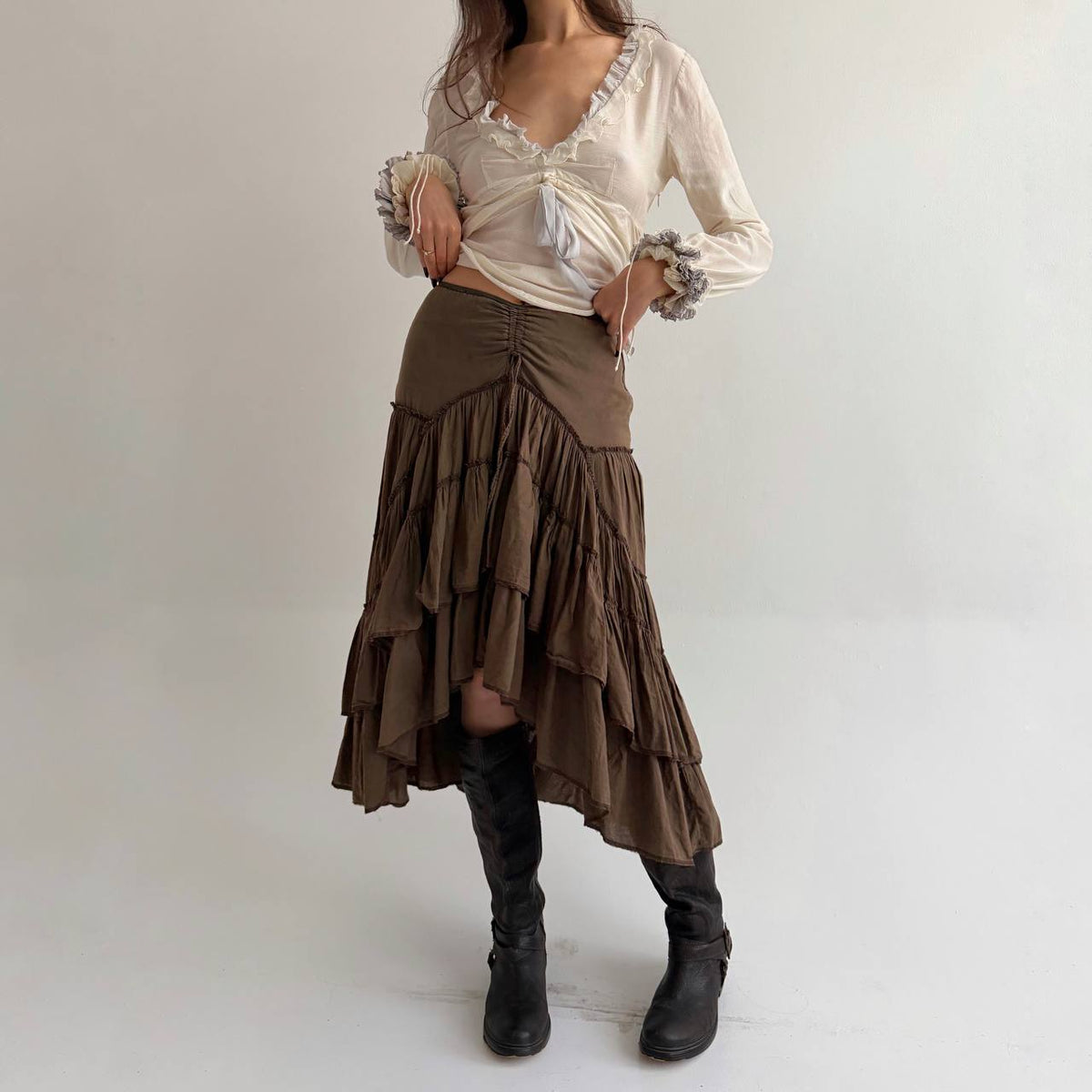Vintage cotton ruffled skirt