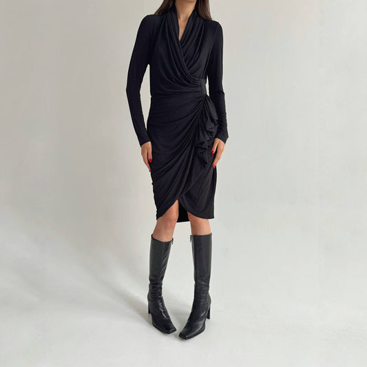 Avant garde All Saints viscose draped dress