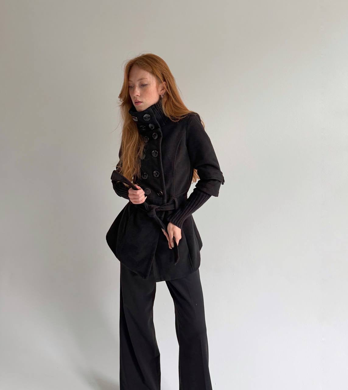 Vintage viscose blend coat with belt
