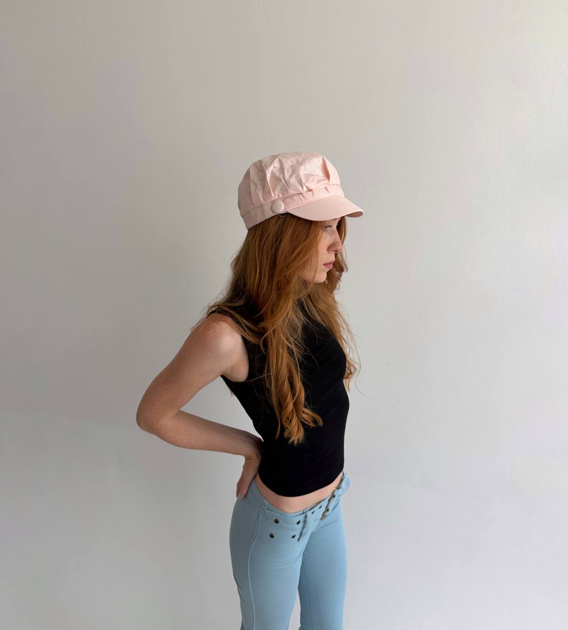 Vintage pink cotton cap
