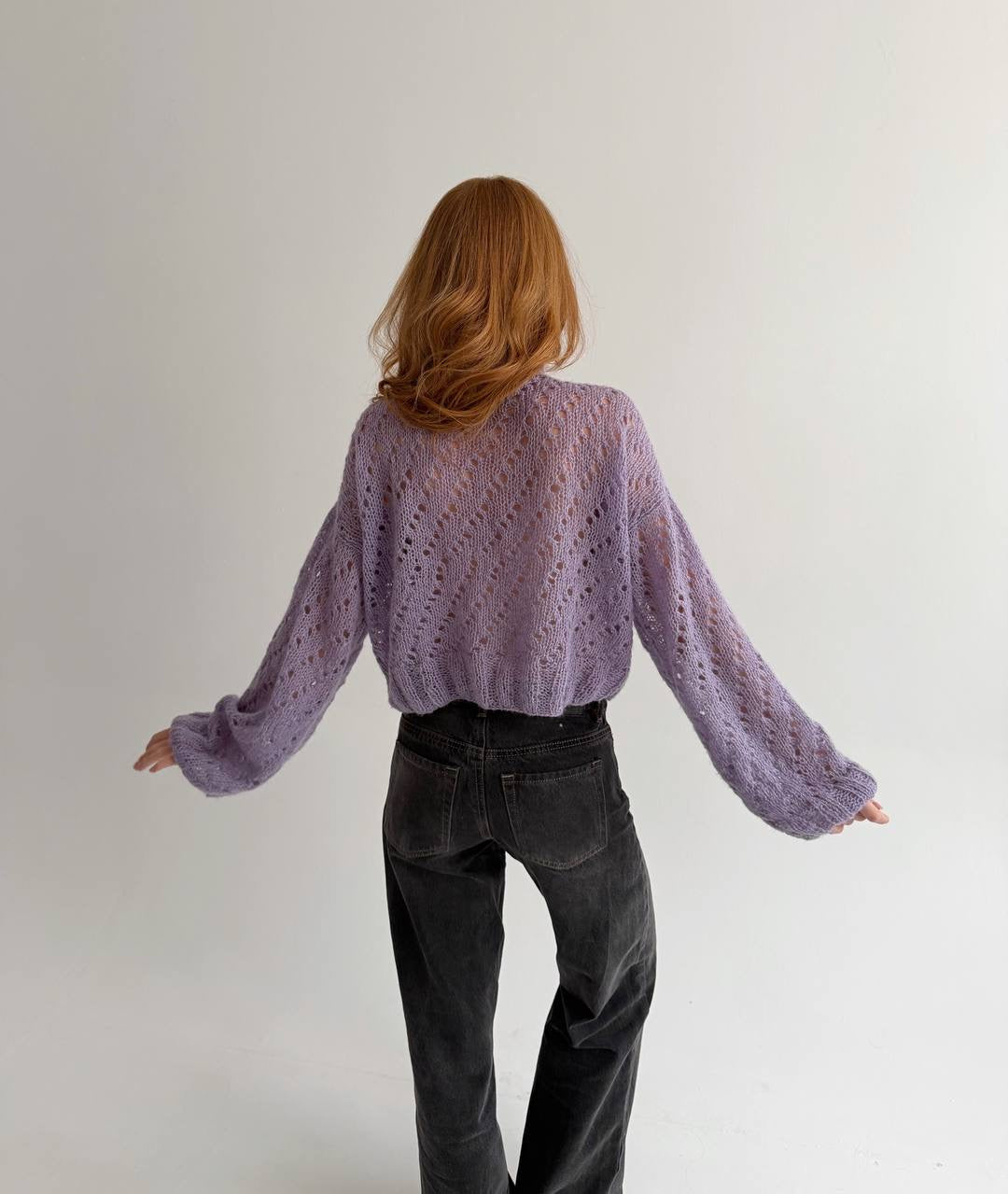 Vintage handmade lilac knit sweater