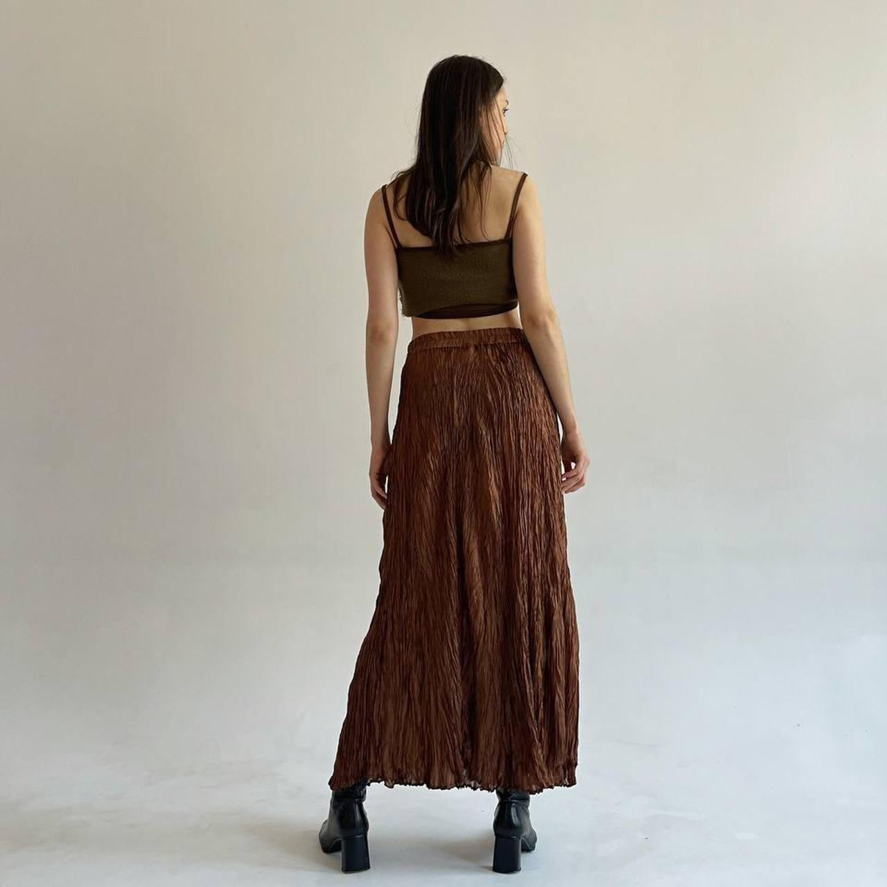 Vintage pure silk pleated skirt