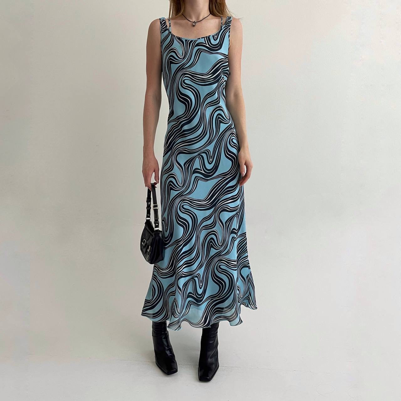 Vintage viscose printed dress