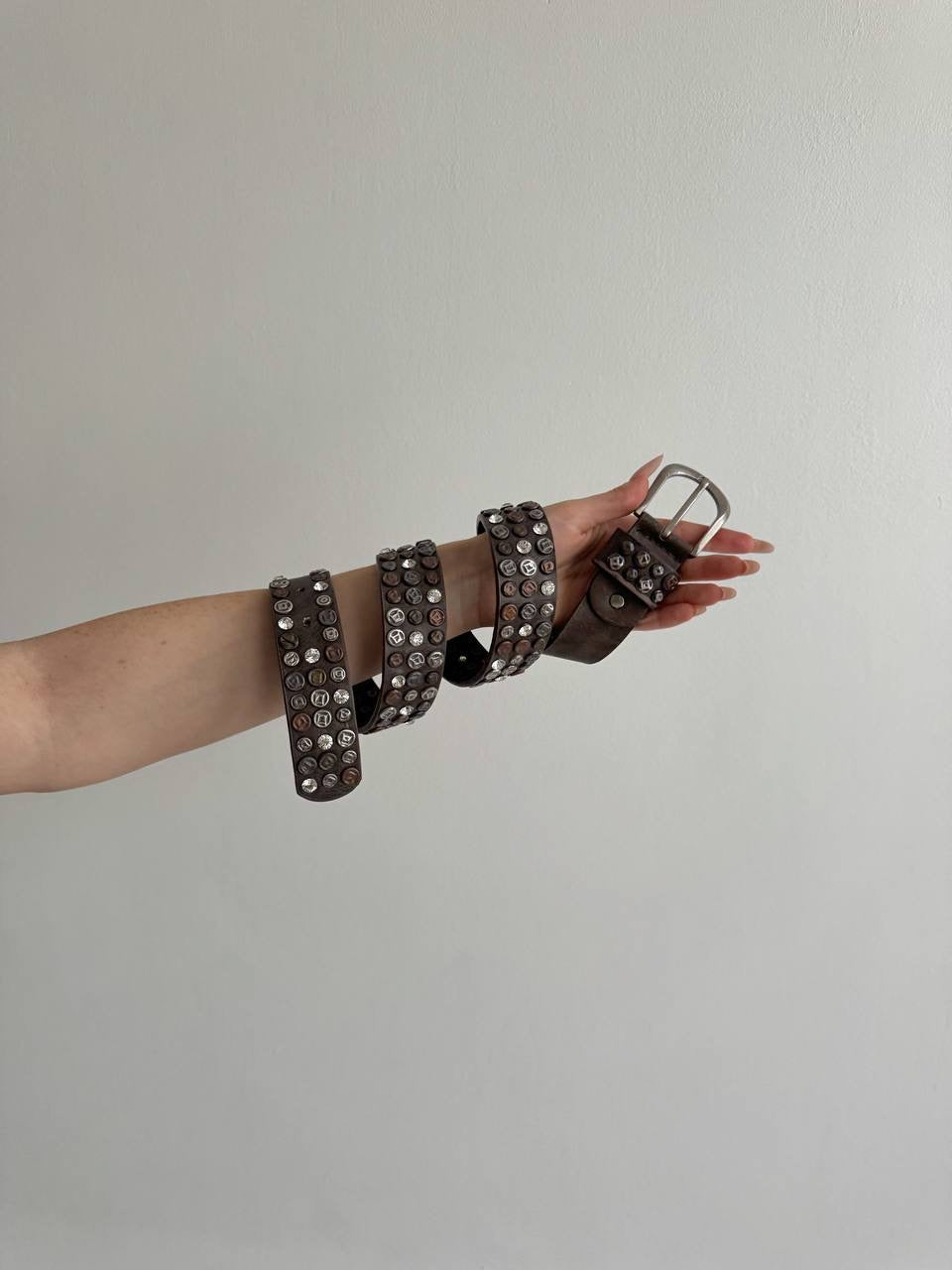 Vintage genuine leather avant garde belt