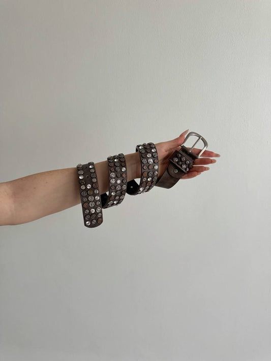 Vintage genuine leather avant garde belt