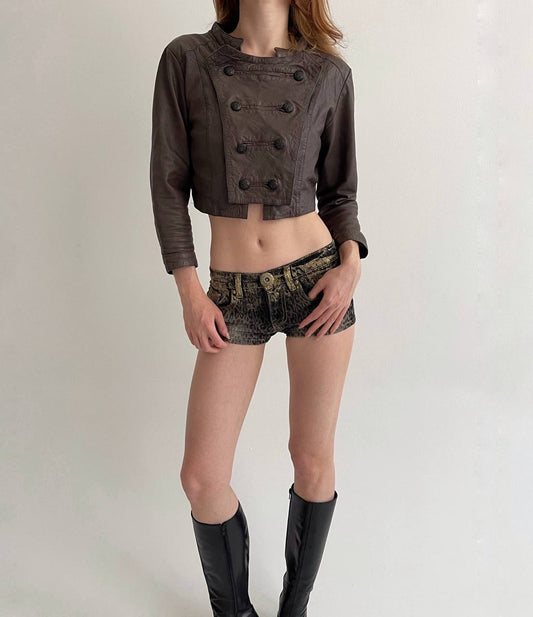 Vintage genuine leather brown jacket