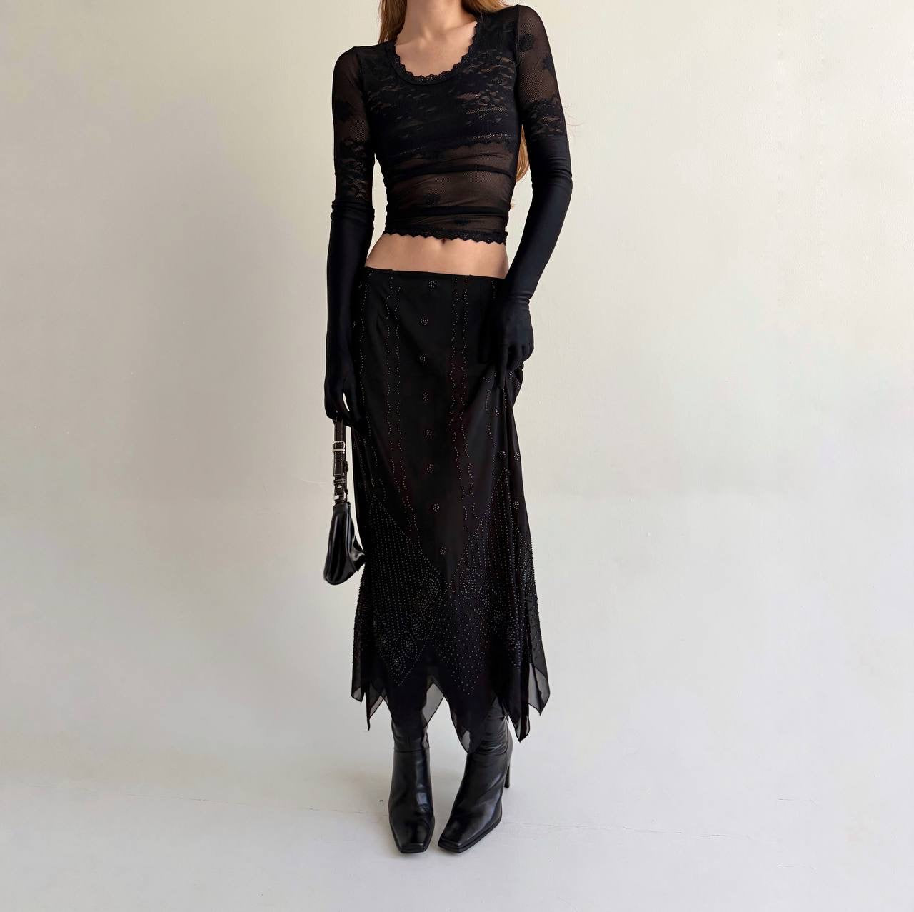 Vintage Laura Ashley beaded long skirt