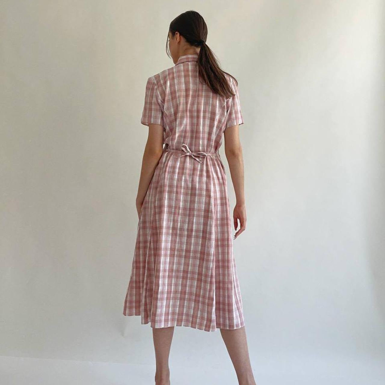 Vintage checked pink dress